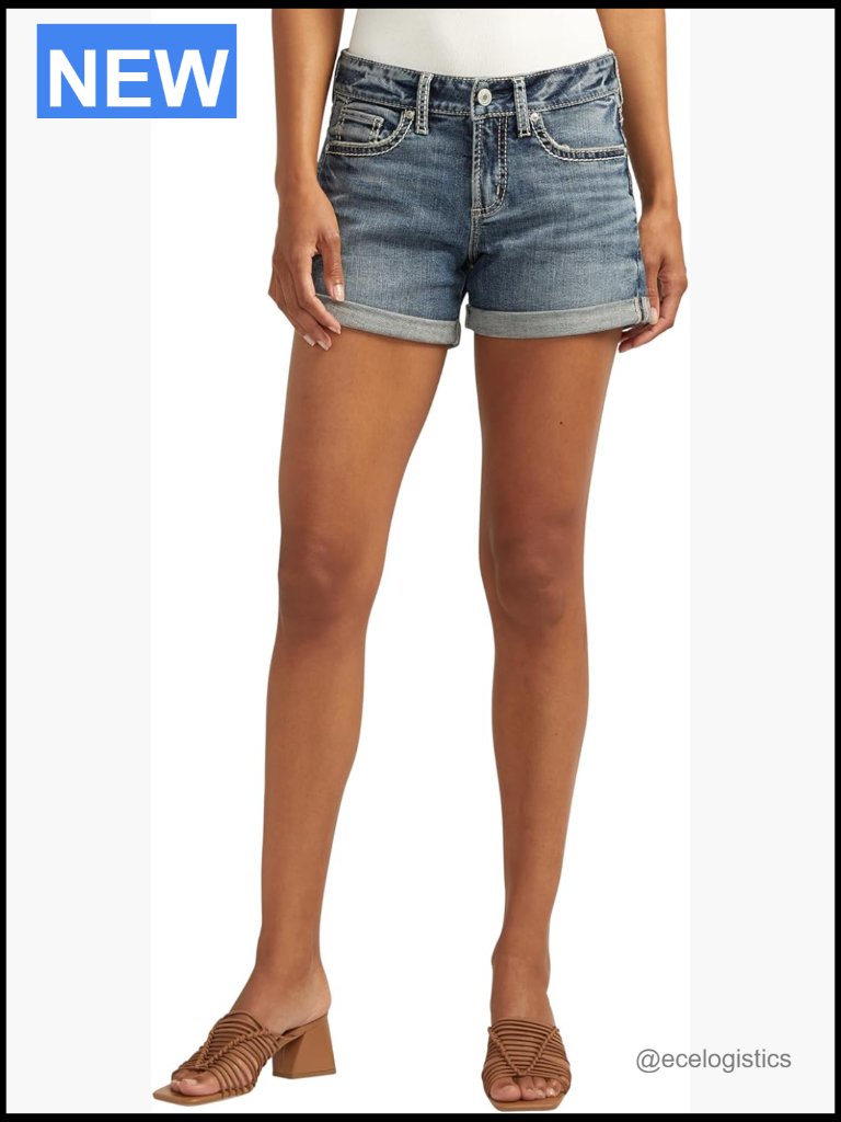Mid Rise Curvy Fit Denim Shorts 4" Inseam High Stretch